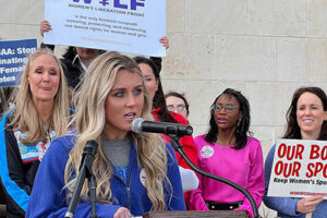 Riley Gaines is among 16 female athletes suing NCAA for allowing trans competitors in sport